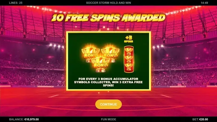 Soccer Storm Hold and Win slot screenshot 3