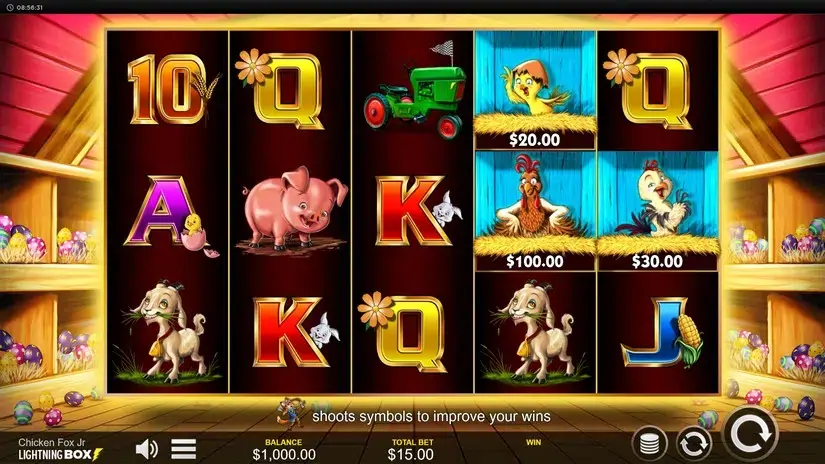 Chicken Fox Jr slot screenshot 1