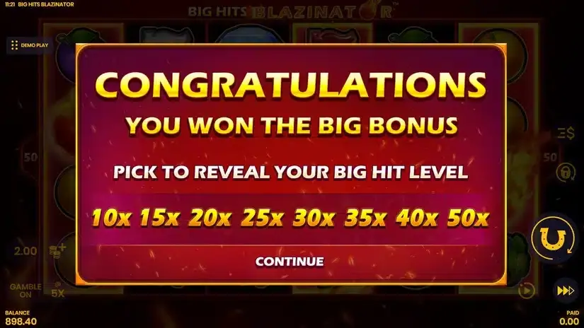 Big Hits Blazinator slot screenshot 6