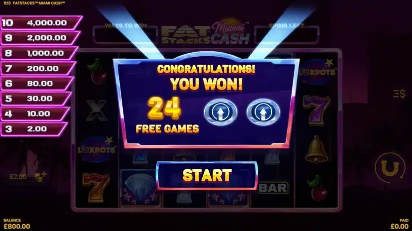FatStacks Miami Cash slot screenshot 3