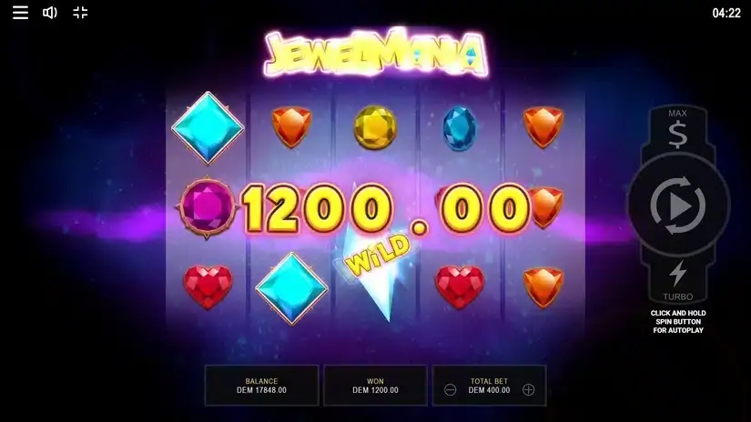 Jewel Mania slot screenshot 2