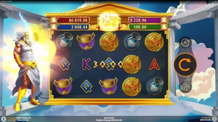 Power of Zeus slot screenshot 2