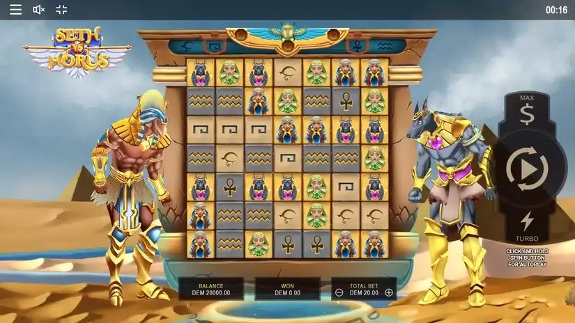 Seth vs Horus slot screenshot 1