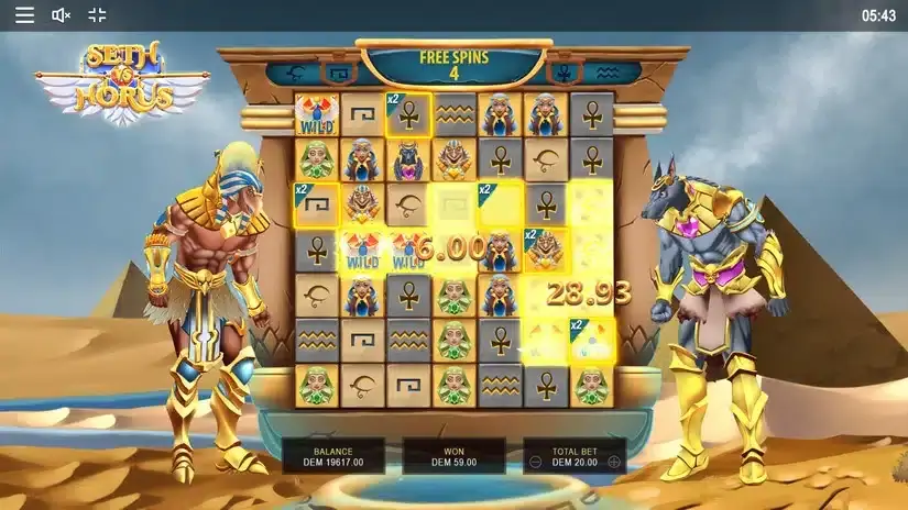 Seth vs Horus slot screenshot 5