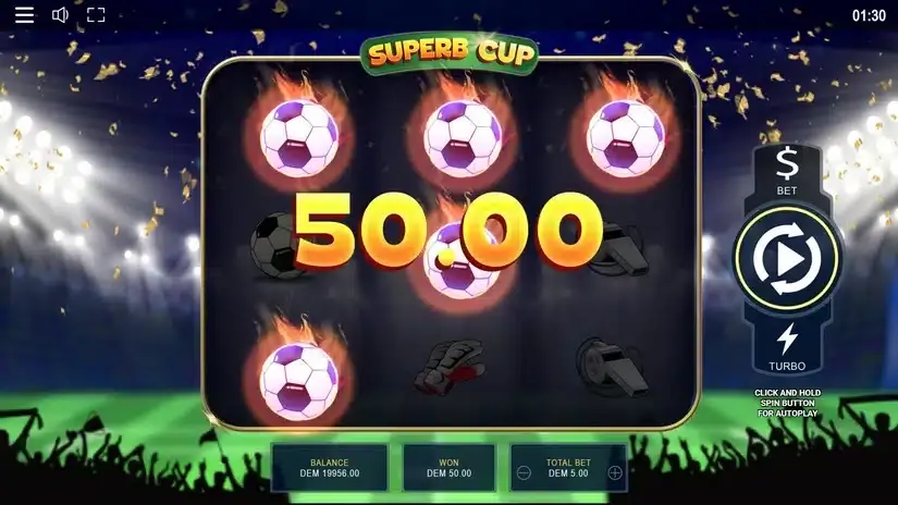 Superb Cup slot screenshot 