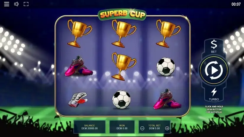 Superb Cup slot screenshot 