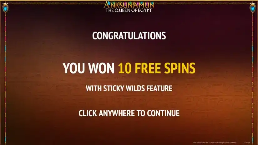 Anksunamun: the Queen of Egypt slot screenshot 3