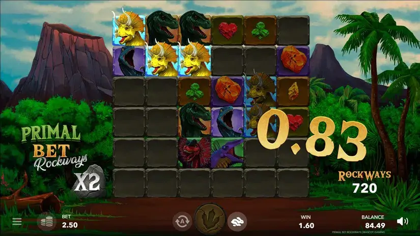 Primal Bet Rockways slot screenshot 2