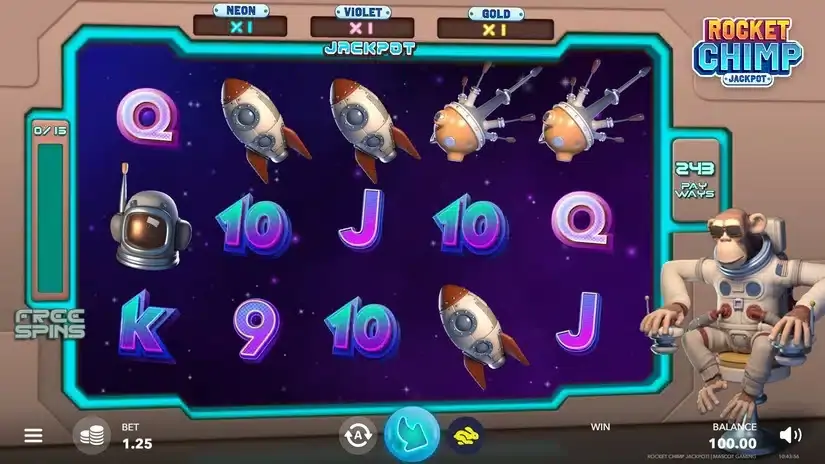 Rocket Chimp Jackpot slot screenshot 1