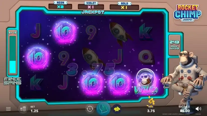 Rocket Chimp Jackpot slot screenshot 3