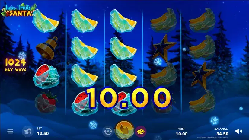 Twin Fruits of Santa slot screenshot 4