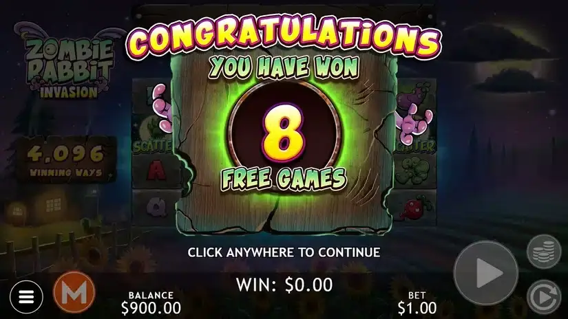 Zombie Rabbit Invasion slot screenshot 3