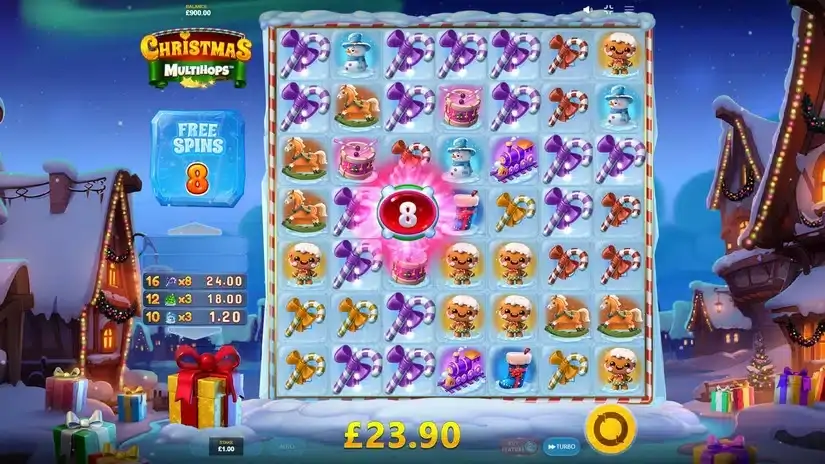Christmas MULTIHOPS slot screenshot 