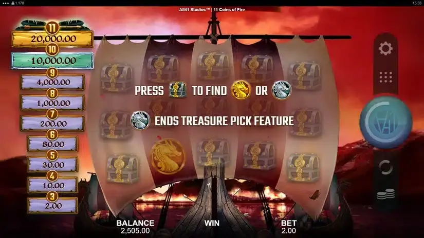 11 Coins of Fire slot screenshot 4