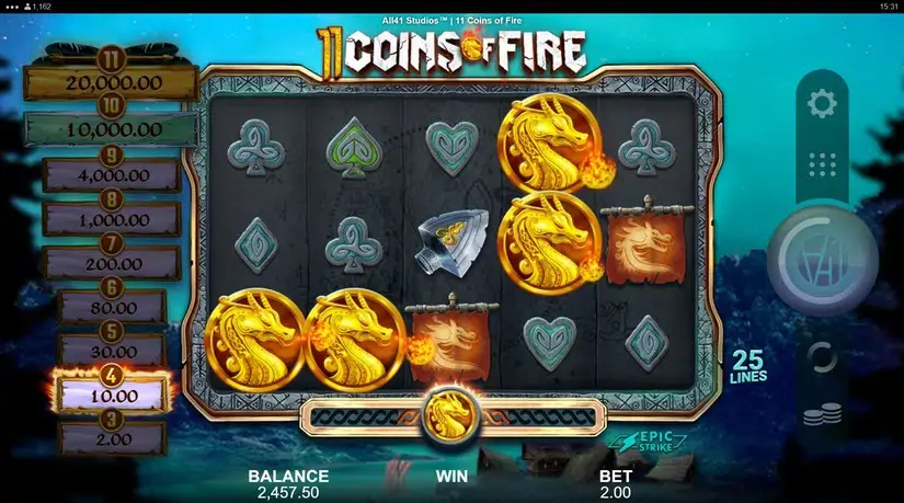 11 Coins of Fire slot screenshot 2