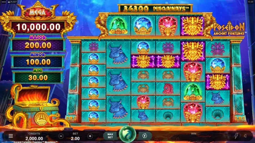 Ancient Fortunes Poseidon Megaways slot screenshot 