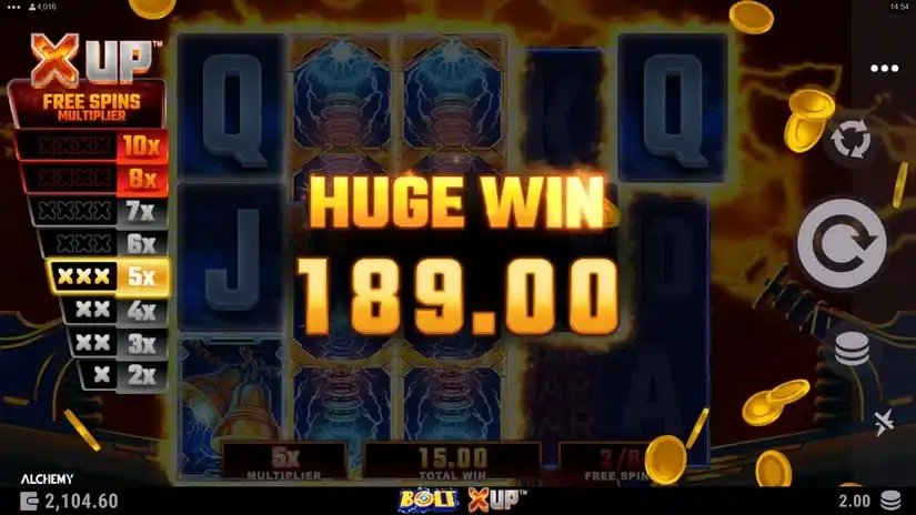 Bolt X UP slot screenshot 
