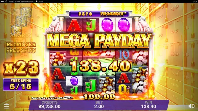 Break Da Bank Again Megaways slot screenshot 