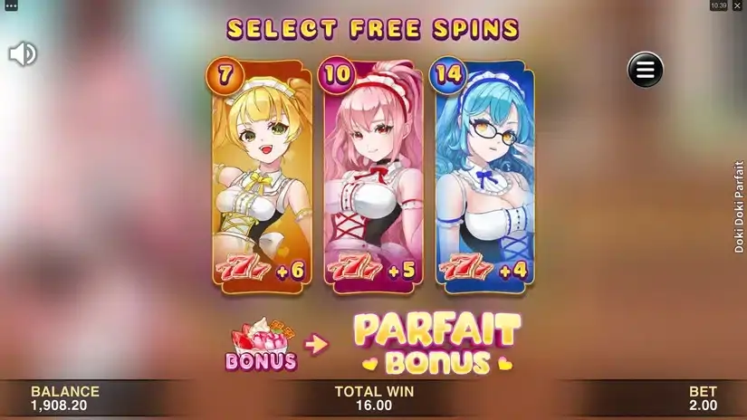 Doki Doki Parfait slot screenshot 4