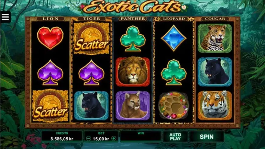Exotic Cats slot screenshot 1