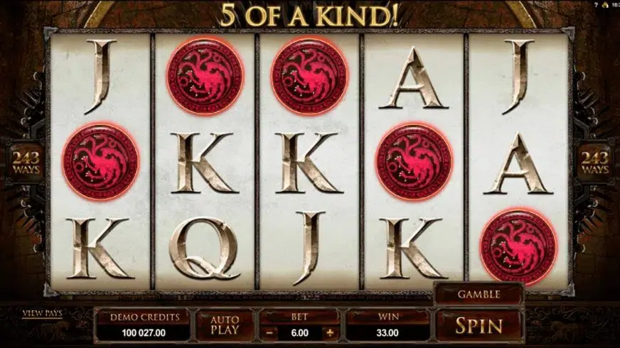 Game of Thrones slot screenshot 3
