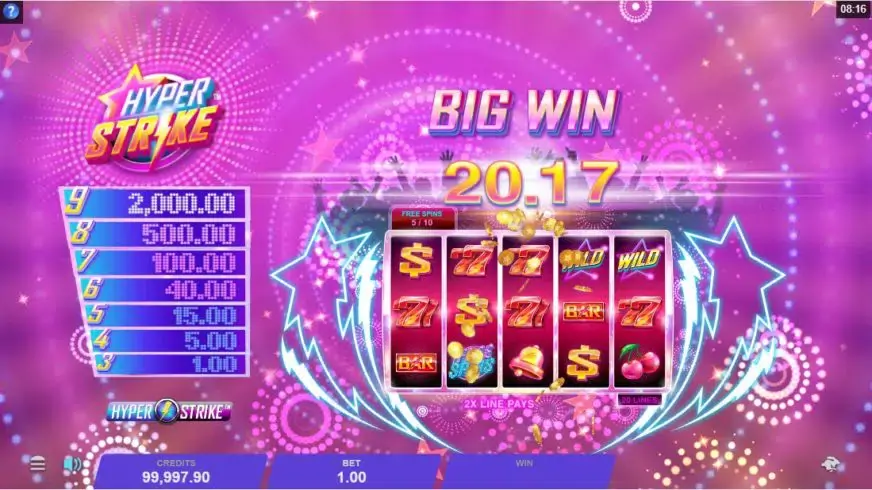 Hyper Strike slot screenshot 