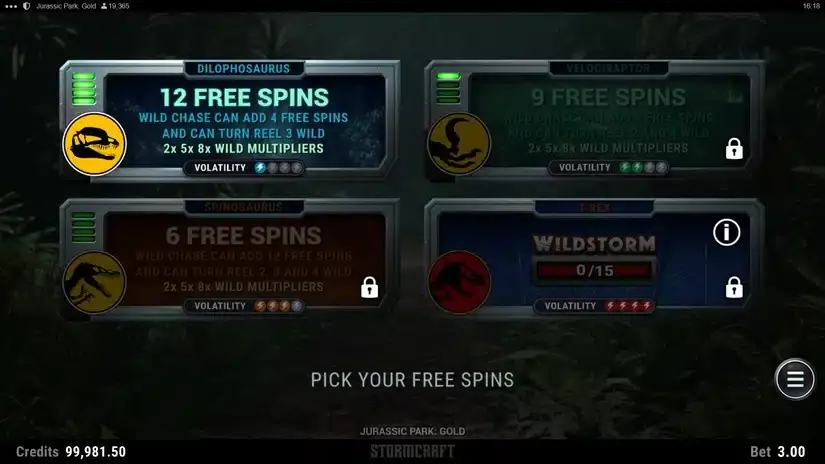 Jurassic Park Gold slot screenshot 3