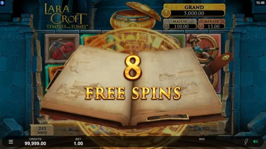 Lara Croft Temples and Tombs slot screenshot 3