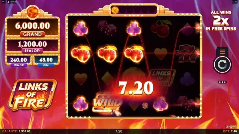 Links of Fire slot screenshot 2