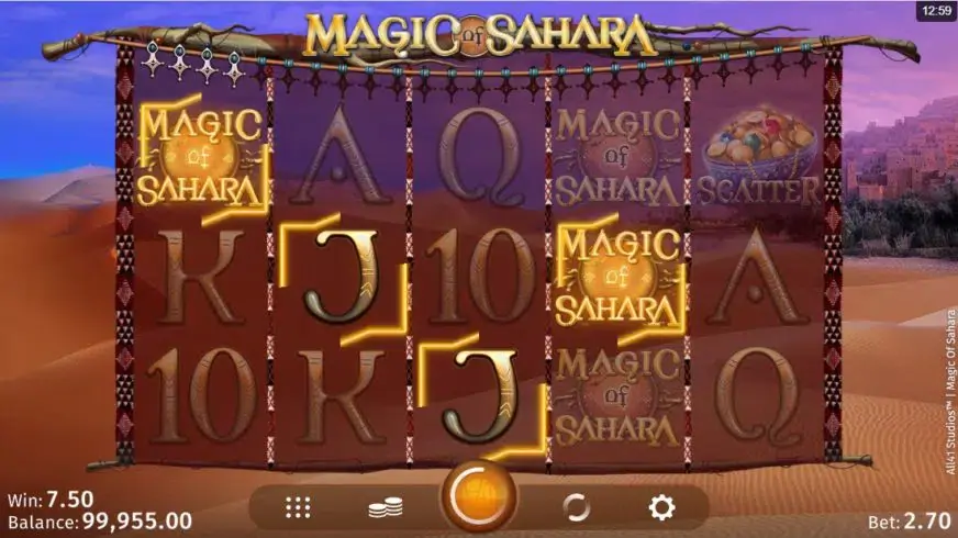 Magic of Sahara slot screenshot 2