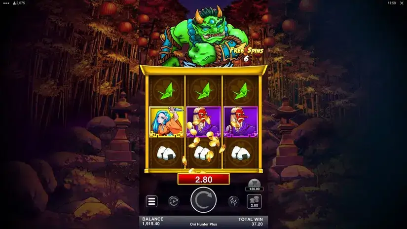 Oni Hunter Plus slot screenshot 8