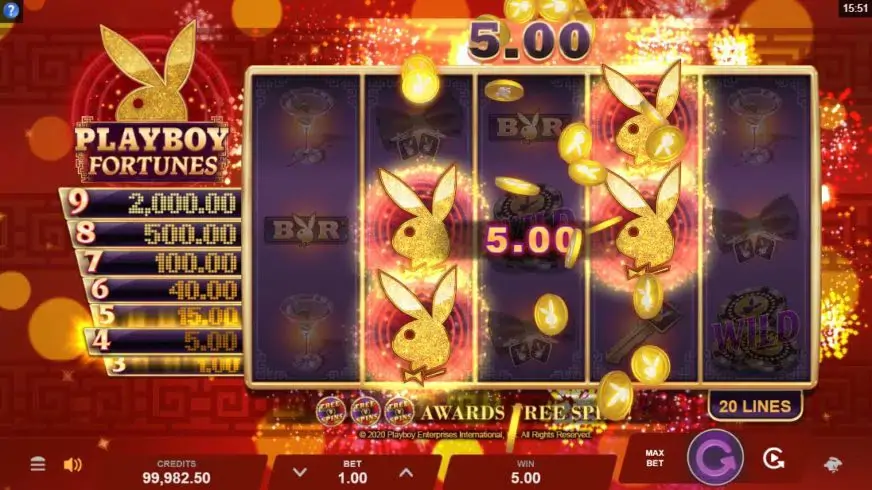 Playboy Fortunes slot screenshot 2