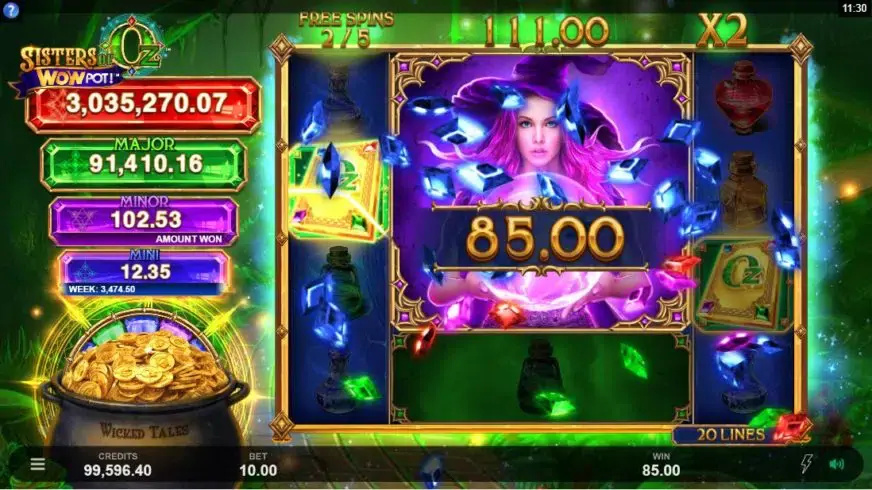 Sisters of Oz WOWPot slot screenshot 4