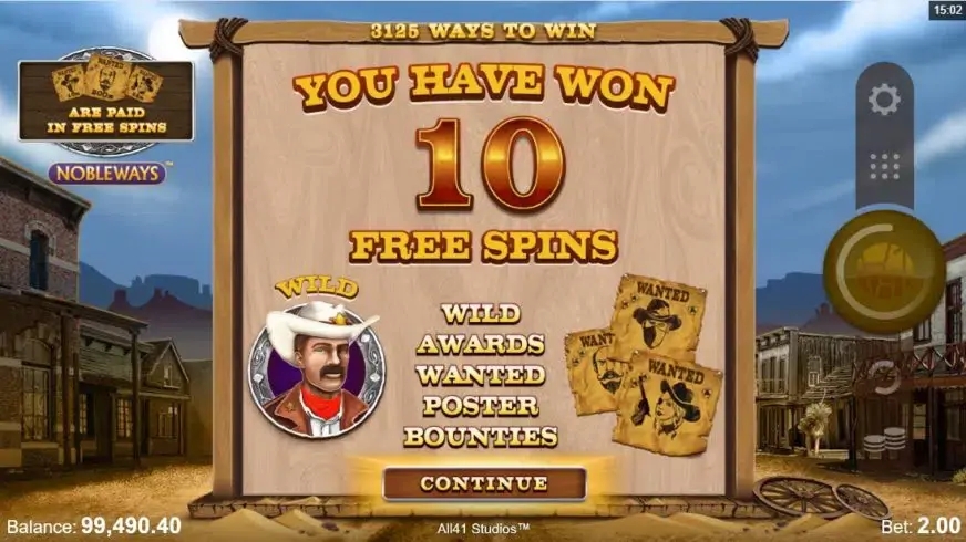 Wanted Outlaws Nobleways slot screenshot 3