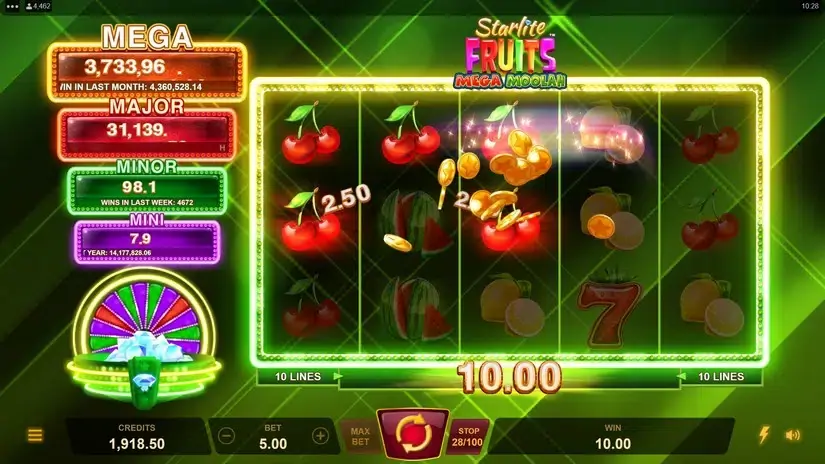 Starlite Fruits Mega Moolah slot screenshot 4