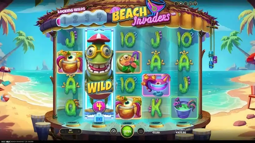 Beach Invaders slot screenshot 