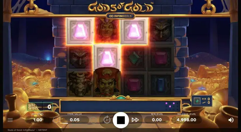 Gods of Gold Infinireels slot screenshot