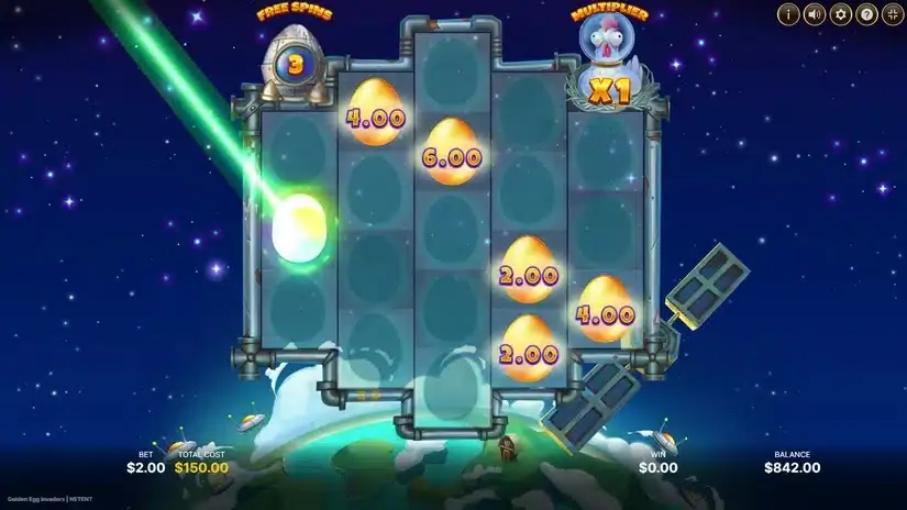 Golden Egg Invaders slot screenshot 3