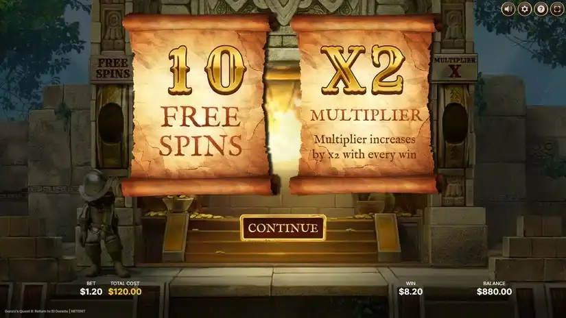 Gonzo’s Quest 2 slot screenshot 4