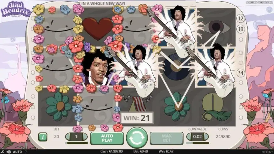 Jimi Hendrix slot screenshot 2