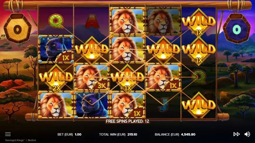Serengeti Kings slot screenshot 