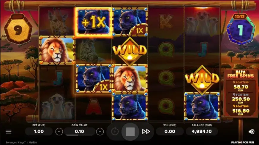 Serengeti Kings slot screenshot 3