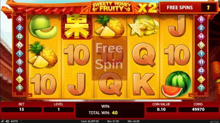 Sweety Honey Fruity slot screenshot 2