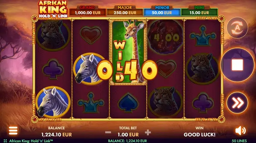 African King Hold’n’Win slot screenshot 2