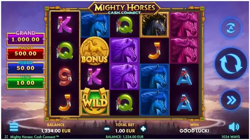 Mighty Horses Cash Connect slot screenshot 