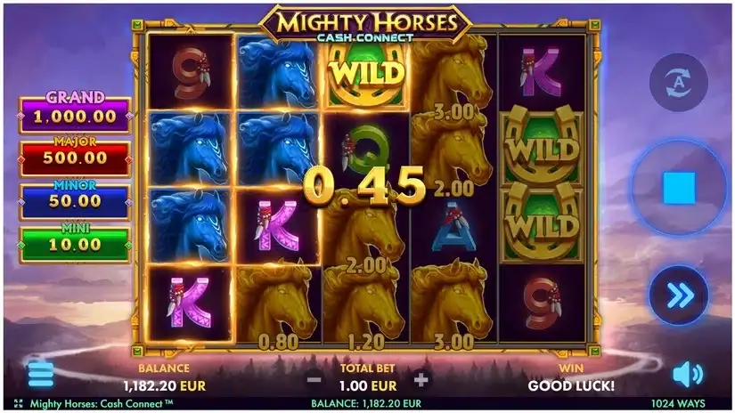 Mighty Horses Cash Connect slot screenshot 2