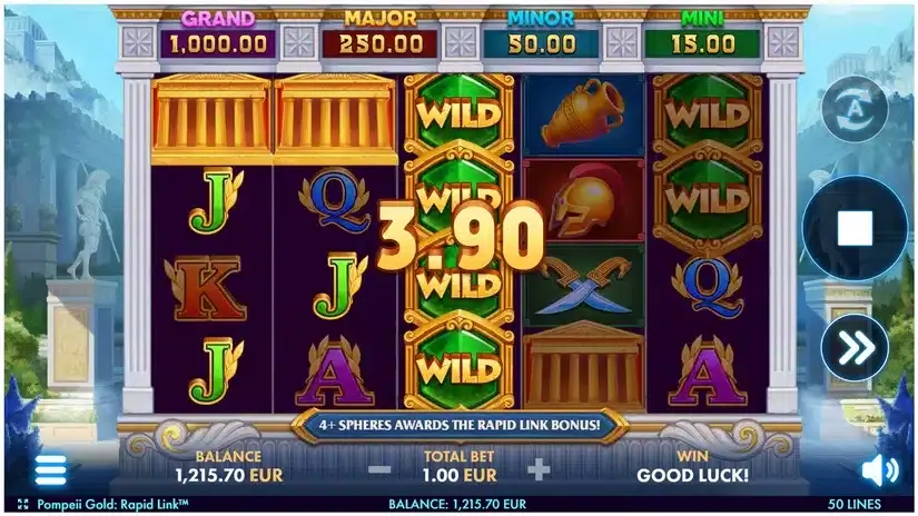 Pompeii Gold: Rapid Link slot screenshot 3