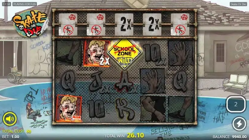 Skate or Die slot screenshot 