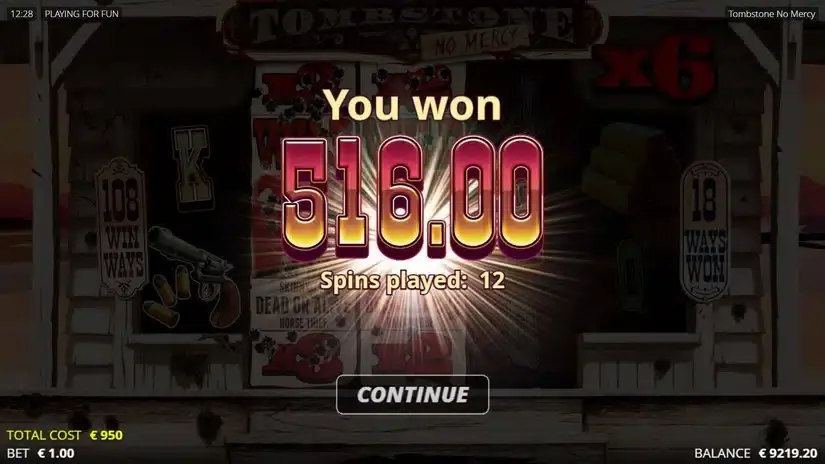 Tombstone: No Mercy slot screenshot 