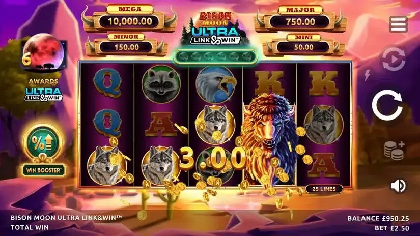 Bison Moon Ultra Link & Win slot screenshot 2